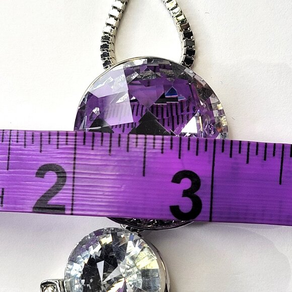 Crystal Teardrop Pendant Necklace STATEMENT Crystal Pendant Necklace - Picture 12 of 13